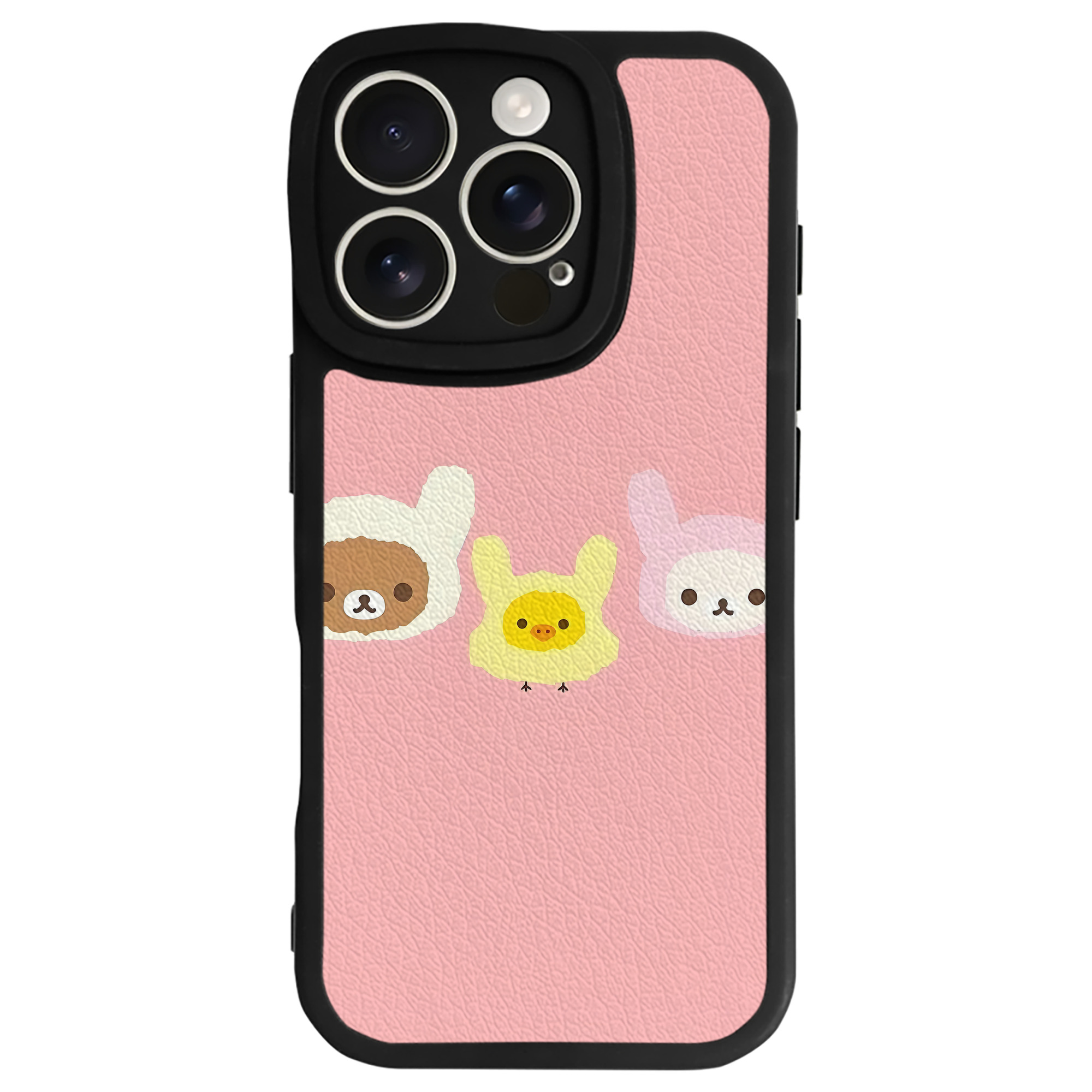 （画像用） リラックマ リラックマ キイロイトリ Rilakkuma Korilakkuma Kiiroitori 【iPhone 16シリーズ対応】シリコンスマホケース（レザー調） 材質：シリコン